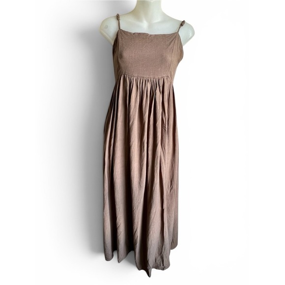 NATURAL LIFE Dresses & Skirts - Natural Life Women S Earthy Brown Sleeveless Maxi Granola Lagenlook Hippie Flax